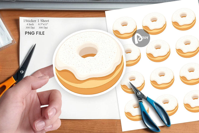 Powdered Donut Sticker Sublimation artnoy 