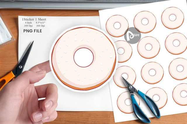 Powdered Donut Sticker Sublimation artnoy 