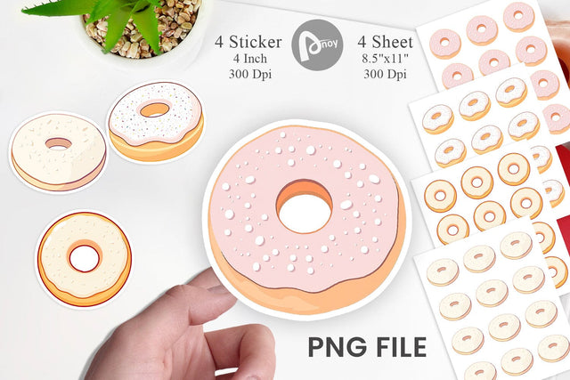 Powdered Donut Sticker Sublimation artnoy 