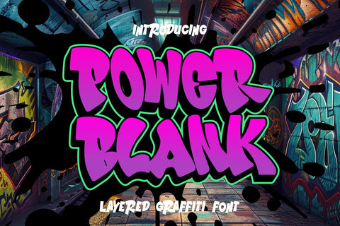 Power Blank | Bold Layered Graffiti Font Font Mozzatype 
