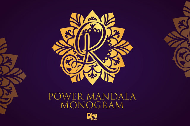 Power Mandala Monogram Font Dm Letter Studio 