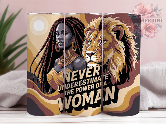 Power of a Woman Tumbler, Black Girl, Empowerment Art, Inspirational Design, Cultural Pride, Tumbler Wrap, Sublimation Design Sublimation Li Zamperini 