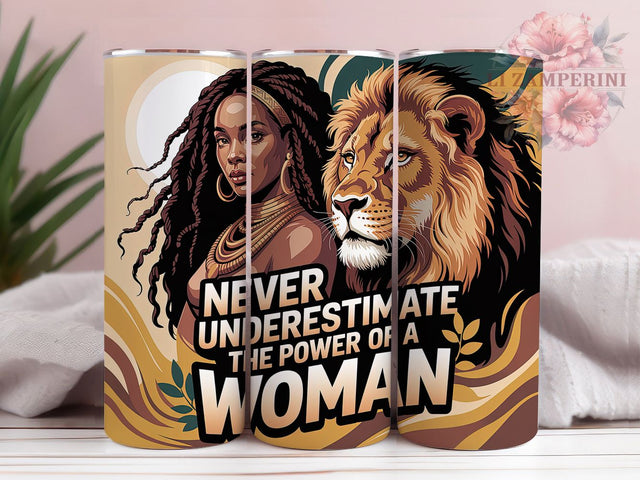 Power of a Woman Tumbler, Black Girl, Empowerment Art, Inspirational Design, Cultural Pride, Tumbler Wrap, Sublimation Design Sublimation Li Zamperini 