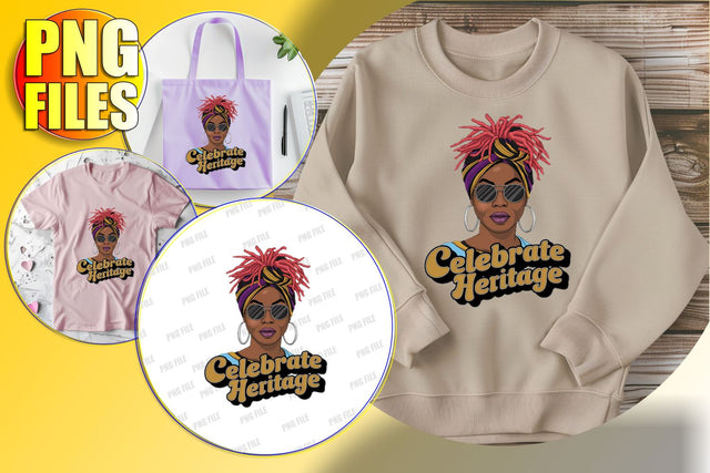 Powerful Afro Woman PNG Clipart Design Sublimation afrosvg 