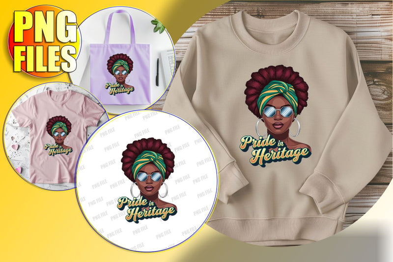 Powerful Afro Woman Portrait PNG Clipart Sublimation afrosvg 