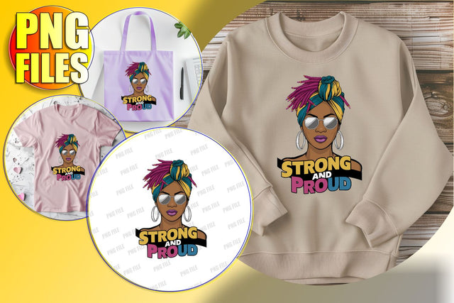 Powerful Afro Woman Quote PNG Sublimation afrosvg 