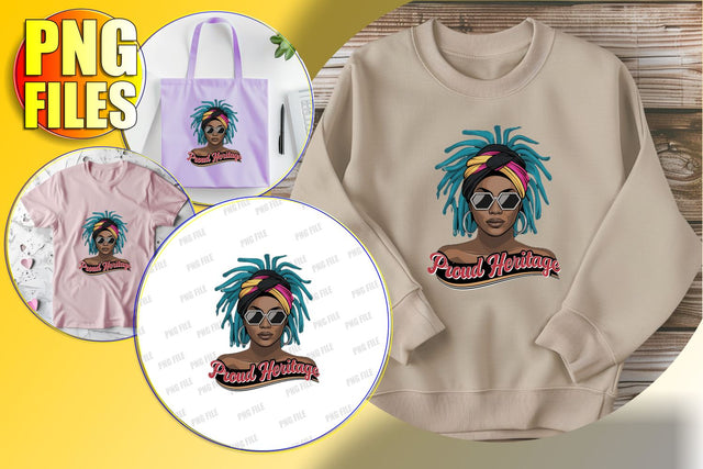 Powerful Afro Woman Sublimation PNG Sublimation afrosvg 