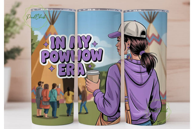 Powwow Girl Coffee Tumbler Wrap Sublimation PixelChick 