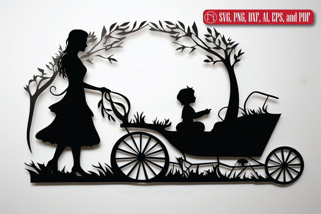 Pram New Baby Paper Cut SVG SVG MD JOYNAL ABDIN 
