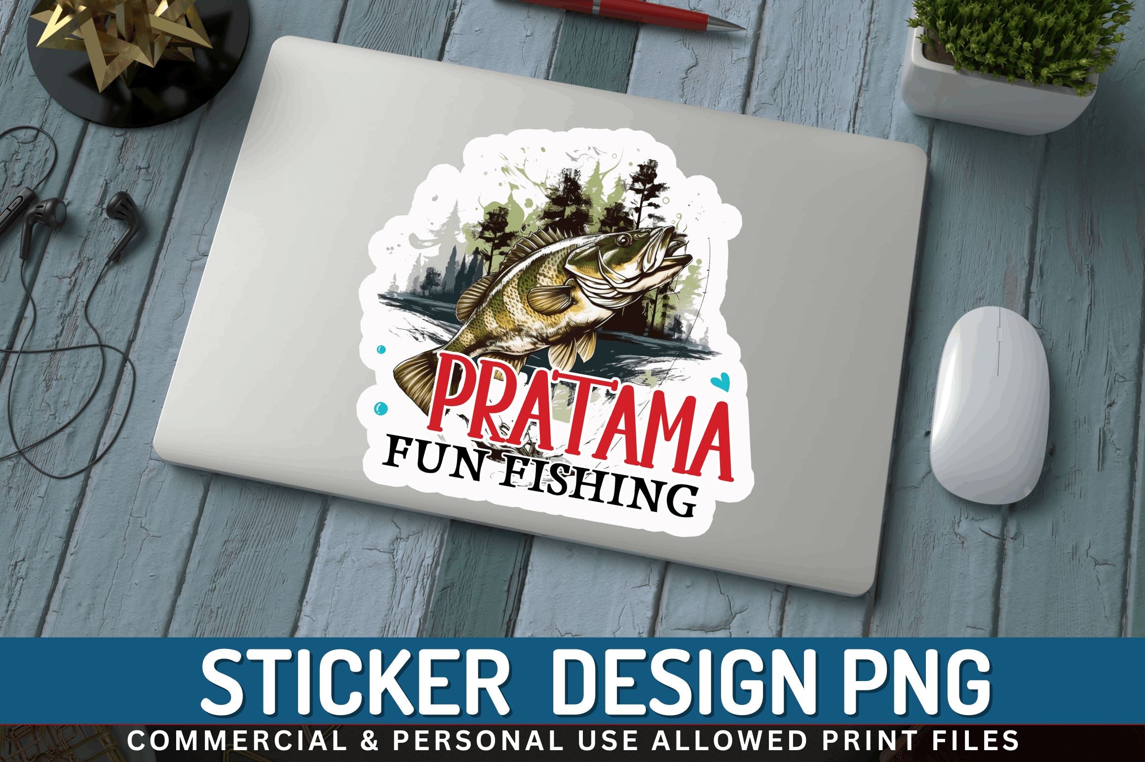 Pratama fun Fishing Sticker Design - So Fontsy