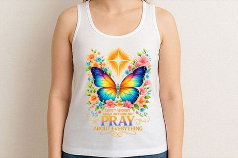 Pray About Everything Butterfly PNG SVG BillahCrafts 