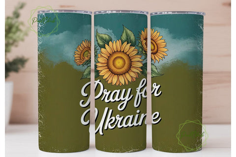 Pray for Ukraine 20oz Tumbler Wrap Sublimation PixelChick 