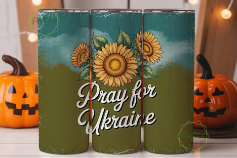 Pray for Ukraine 20oz Tumbler Wrap Sublimation PixelChick 