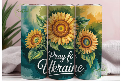 Pray for Ukraine 20oz Tumbler Wrap Sublimation PixelChick 