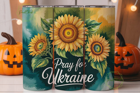 Pray for Ukraine 20oz Tumbler Wrap Sublimation PixelChick 