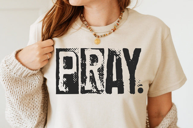Pray Typography Design, Retro Typewriter Design SVG DesignDestine 