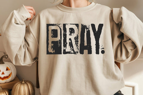 Pray Typography Design, Retro Typewriter Design SVG DesignDestine 