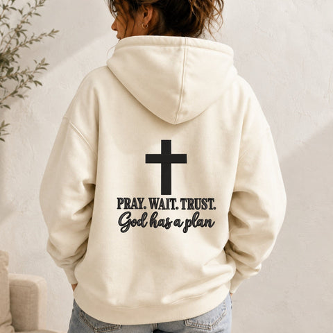 Pray Wait Trust Embroidery Design – God Has a Plan Christian Cross Machine Embroidery File, Faith Religious Quote Design Embroidery/Applique DESIGNS PatternFeed8 