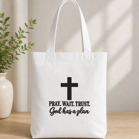 Pray Wait Trust Embroidery Design – God Has a Plan Christian Cross Machine Embroidery File, Faith Religious Quote Design Embroidery/Applique DESIGNS PatternFeed8 
