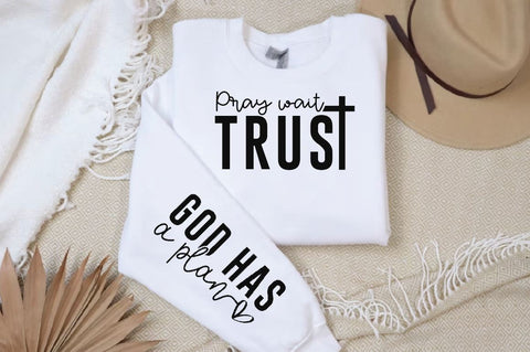 Pray Wait Trust Sleeve SVG Design, Christian Sleeve SVG SVG Regulrcrative 