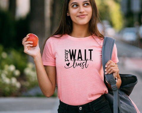 Pray Wait Trust Svg, Christian Svg, Created With a Purpose Svg, Worthy Svg, You Matter Svg, Religious Svg, Faith Svg, Jesus Svg SVG DesignDestine 