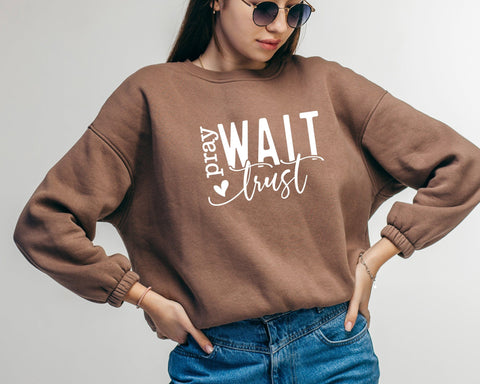 Pray Wait Trust Svg, Christian Svg, Created With a Purpose Svg, Worthy Svg, You Matter Svg, Religious Svg, Faith Svg, Jesus Svg SVG DesignDestine 