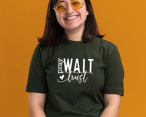 Pray Wait Trust Svg, Christian Svg, Created With a Purpose Svg, Worthy Svg, You Matter Svg, Religious Svg, Faith Svg, Jesus Svg SVG DesignDestine 