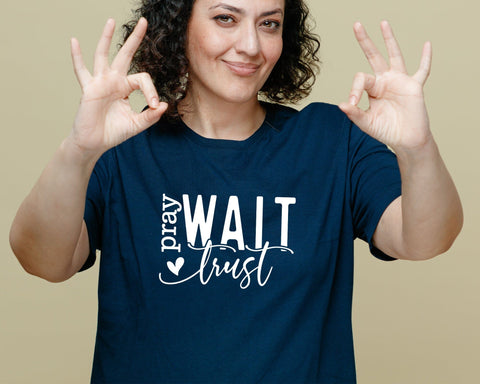 Pray Wait Trust Svg, Christian Svg, Created With a Purpose Svg, Worthy Svg, You Matter Svg, Religious Svg, Faith Svg, Jesus Svg SVG DesignDestine 