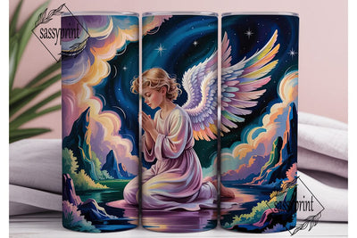 Praying Angel 20oz Tumbler Wrap Sublimation sassyprint 