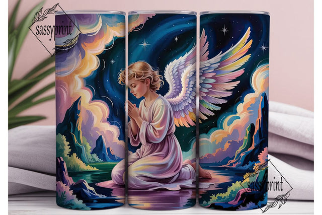 Praying Angel 20oz Tumbler Wrap Sublimation sassyprint 