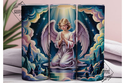 Praying Angel 20oz Tumbler Wrap Sublimation sassyprint 