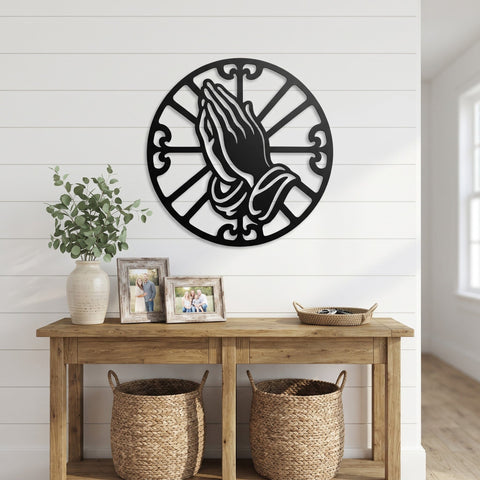 Praying Hands Laser SVG | Christian Wall Art DXF | Prayer Hands Laser Cut File | Religious Metal Art | CNC Plasma Cut Svg | Faith Decor SVG HappyDesignStudio 