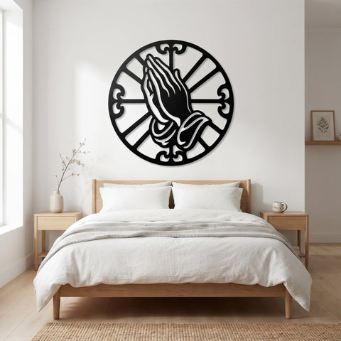 Praying Hands Laser SVG | Christian Wall Art DXF | Prayer Hands Laser Cut File | Religious Metal Art | CNC Plasma Cut Svg | Faith Decor SVG HappyDesignStudio 