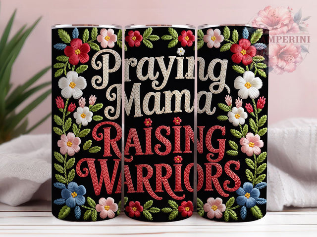 Praying Mama 20oz Tumbler, Raising Warriors Quote, Faith-Based Mom Gift, Sublimation Wrap, 20oz Tumbler, Inspirational Mom Life, Christian Motherhood Sublimation Li Zamperini 