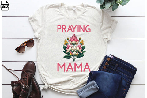 Praying Mama Mother's Day PNG Clipart Printable File Sublimation Creativedesigntee 