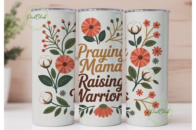 Praying Mama Tumbler Wrap PNG Sublimation PixelChick 