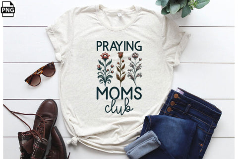 Praying Moms Club Mother's Day PNG Clipart Printable File Sublimation Creativedesigntee 