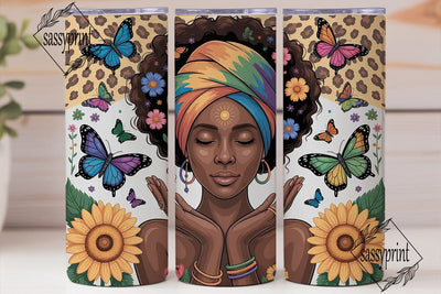 Praying Woman Tumbler Wrap PNG Sublimation sassyprint 