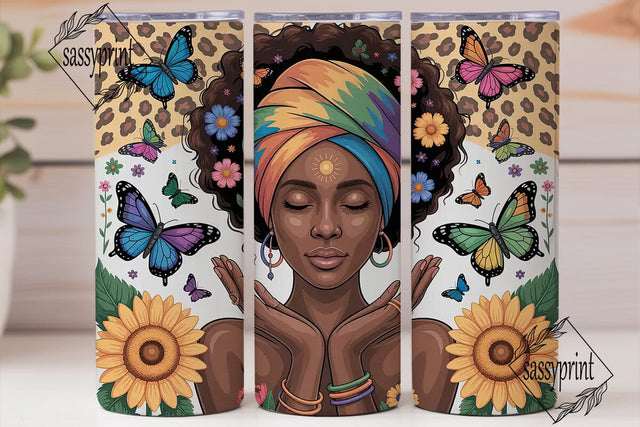 Praying Woman Tumbler Wrap PNG Sublimation sassyprint 