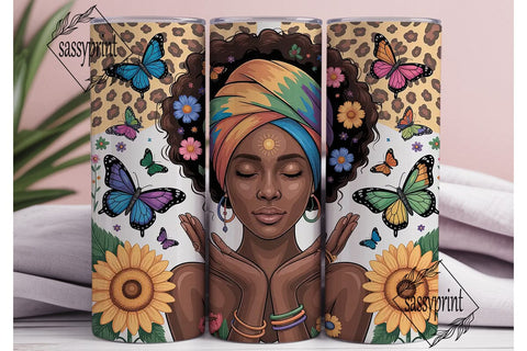 Praying Woman Tumbler Wrap PNG Sublimation sassyprint 