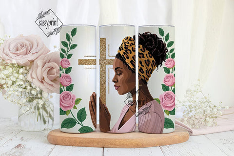 Praying Woman Tumbler Wrap Sublimation sassyprint 