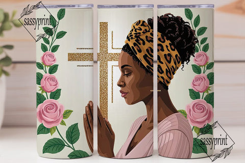 Praying Woman Tumbler Wrap Sublimation sassyprint 