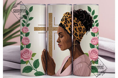 Praying Woman Tumbler Wrap Sublimation sassyprint 