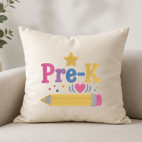 Pre-K Pencil Machine Embroidery Design – Preschool Back to School Embroidery File Embroidery/Applique DESIGNS PatternFeed8 