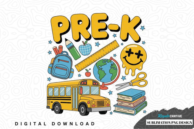 Pre-k school supplies sublimation png design Sublimation Regulrcrative 