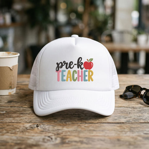 Pre K Teacher Embroidery Design – Colorful Apple Preschool Teacher Back to School Machine Embroidery File Embroidery/Applique DESIGNS PatternFeed8 
