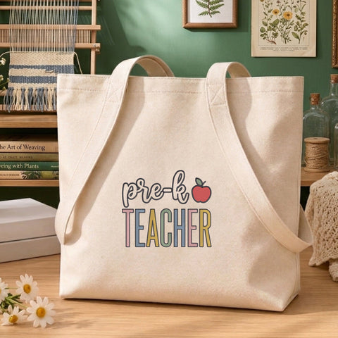 Pre-K Teacher Embroidery Design – Colorful Preschool Teacher Apple Back to School Machine Embroidery File Embroidery/Applique DESIGNS PatternFeed8 