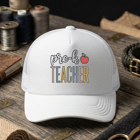 Pre-K Teacher Embroidery Design – Colorful Preschool Teacher Apple Back to School Machine Embroidery File Embroidery/Applique DESIGNS PatternFeed8 