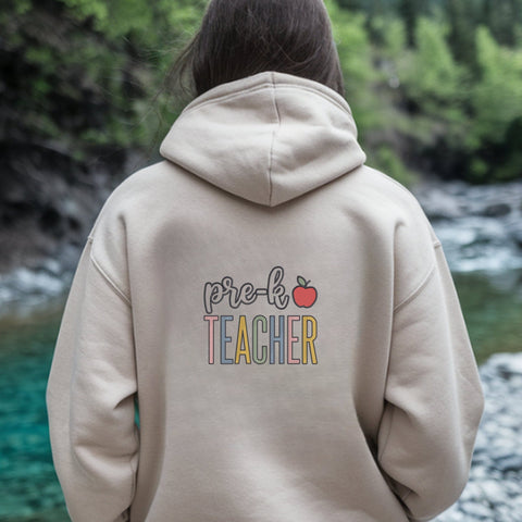 Pre-K Teacher Embroidery Design – Colorful Preschool Teacher Apple Back to School Machine Embroidery File Embroidery/Applique DESIGNS PatternFeed8 