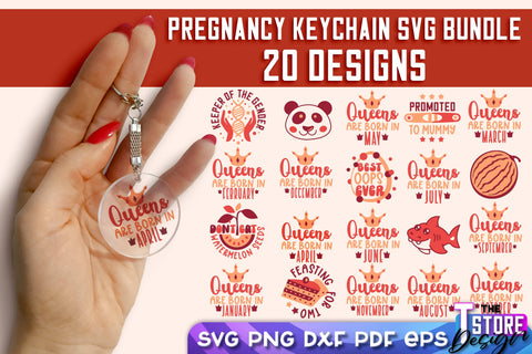 Pregnancy Keychain SVG | Family Quotes Design | Happy Time SVG | Baby Design SVG The T Store Design 